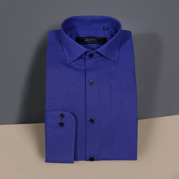 Gravity Men Dress Shirt Royal Blue