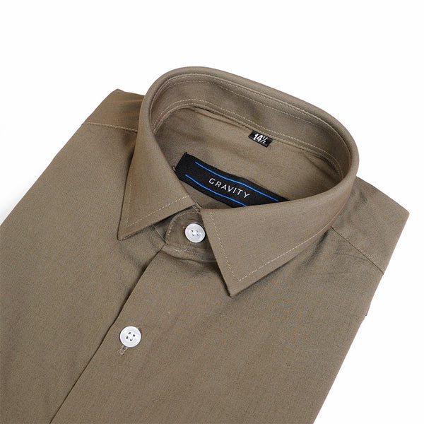 Gravity Men Dress Shirt Pastel Brown