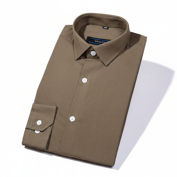 Gravity Men Dress Shirt Pastel Brown