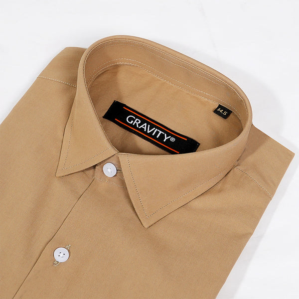 Gravity Men Dress Shirt Beige