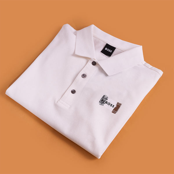 Gravity White Polo T-Shirt
