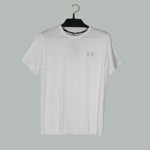 Gravity White Round Neck T-Shirt