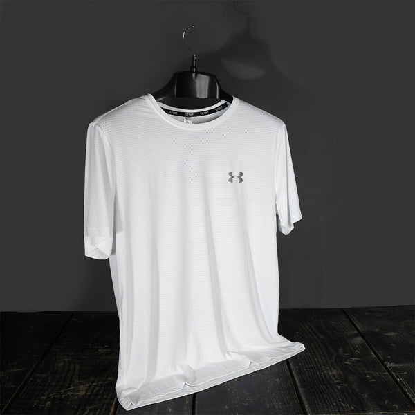 Gravity White Round Neck T-Shirt