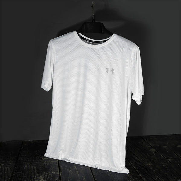 Gravity White Round Neck T-Shirt