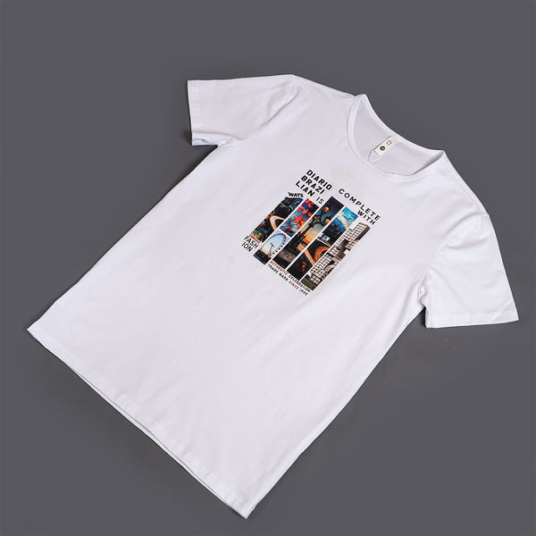 Boys Graphic White T-Shirt