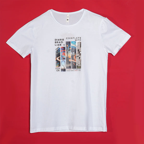 Boys Graphic White T-Shirt