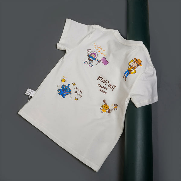 Boys White Graphic T-Shirt