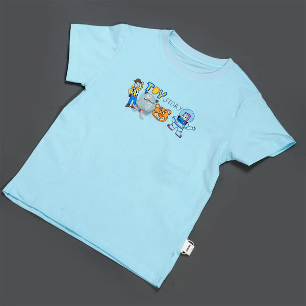 Boys Sky Blue Graphic T-Shirt
