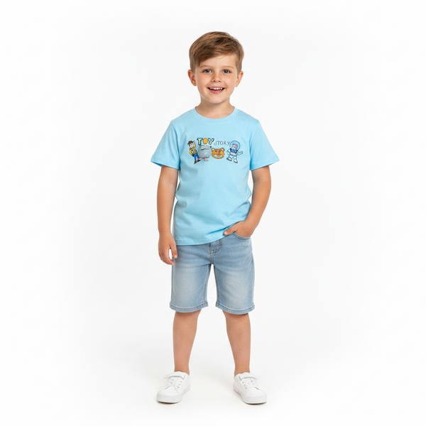 Boys Sky Blue Graphic T-Shirt