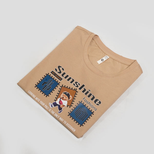 Boys Graphic Brown T-Shirt
