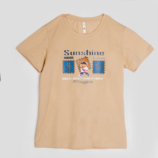 Boys Graphic Brown T-Shirt