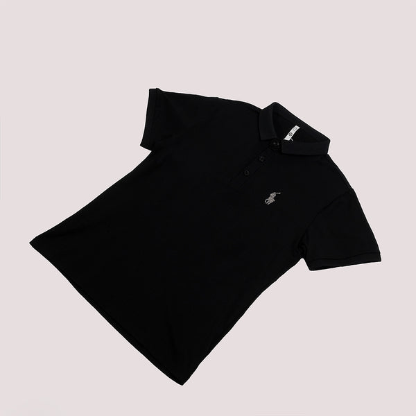 Boys Black Polo T-Shirt