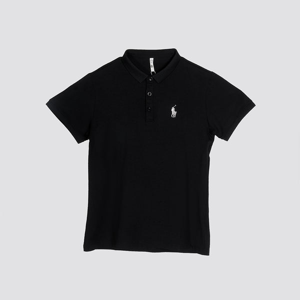 Boys Black Polo T-Shirt