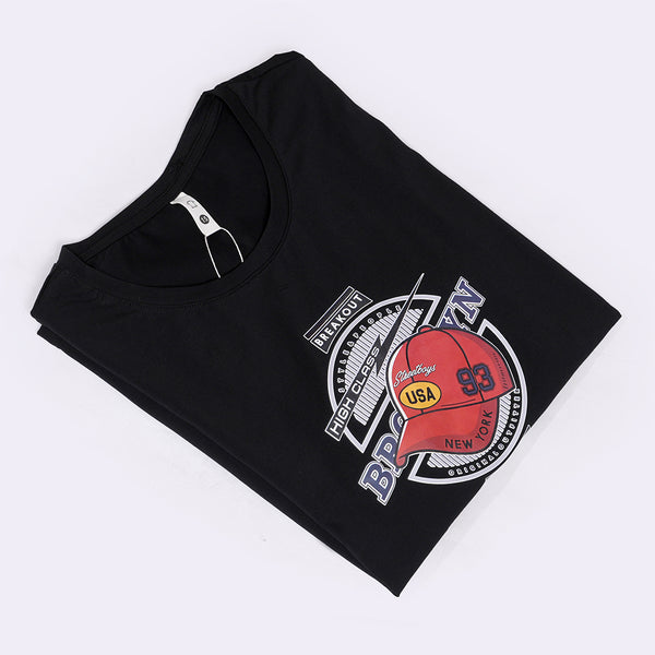 Boys Black Graphic T-Shirt