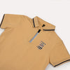 Boys Beige Polo T-Shirt