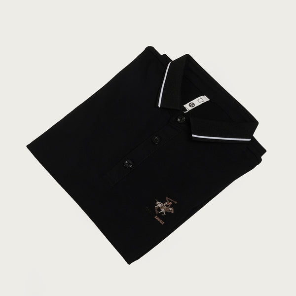 Boys Black Polo T-Shirt